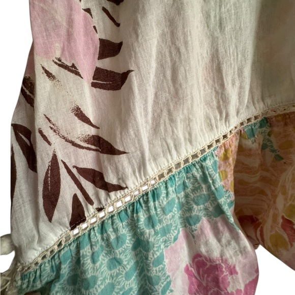 Z&L Bohemian Floral V-Neck Pom Pom Tunic Top/beach Cover Up 100% Cotton - Picture 13 of 16